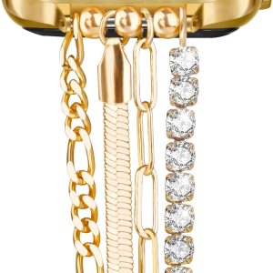 CAGOS Pulsera de cadena compatible con Apple Watch Band de 1.49, 1.57, 1.61, 1.65, 1.73 y 1.77 pulgadas, correa delgada de acero inoxidable de metal CAGOS Pulsera de cadena compatible con Apple Watch Band de 1.49, 1.57, 1.61, 1.65, 1.73 y 1.77 pulgadas, correa delgada de acero inoxidable de metal