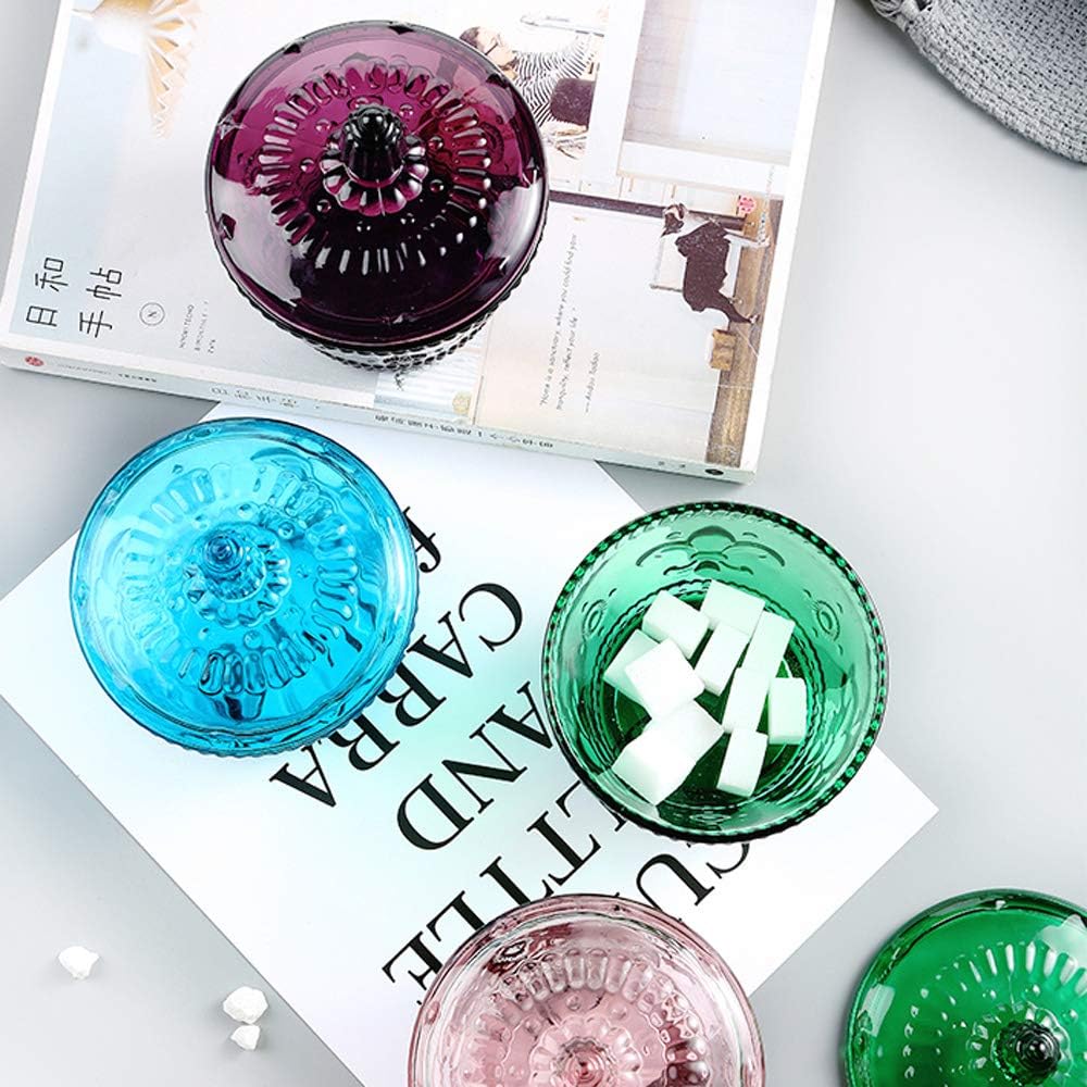 Tarro de cristal tridimensional nostálgico retro europeo del tarro del caramelo del tarro del condimento del tarro con la tapa