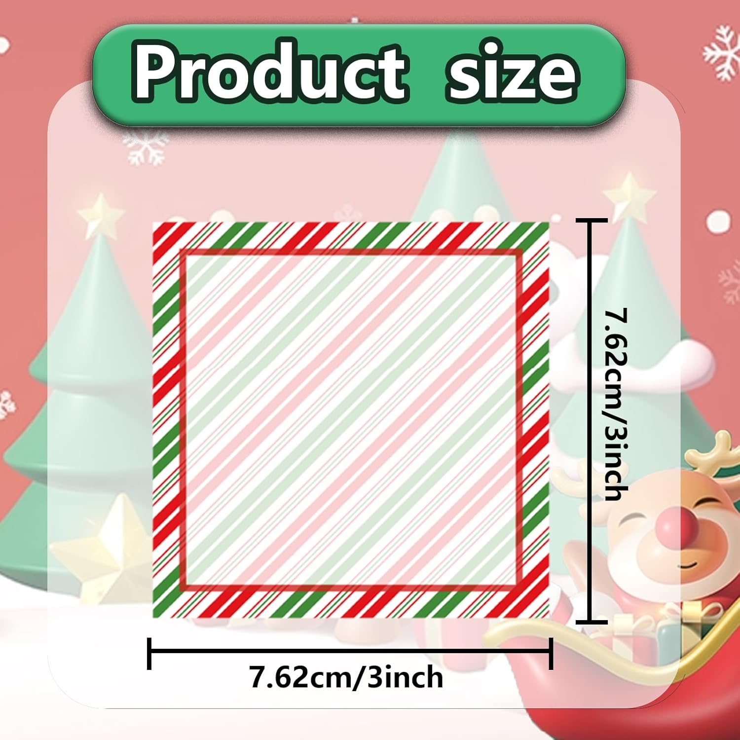 9 notas adhesivas de caramelo de Navidad de 3 x 3 pulgadas, lindos blocs de notas de caramelo de Navidad, notas de notas de caramelo de invierno