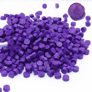 300 cuentas de sellado de cera, cuentas de cera de sellado morado, cuentas de sellado de cera octágono para sello de cera, tarjetas, invitaciones de 300 cuentas de sellado de cera, cuentas de cera de sellado morado, cuentas de sellado de cera octágono para sello de cera, tarjetas, invitaciones de