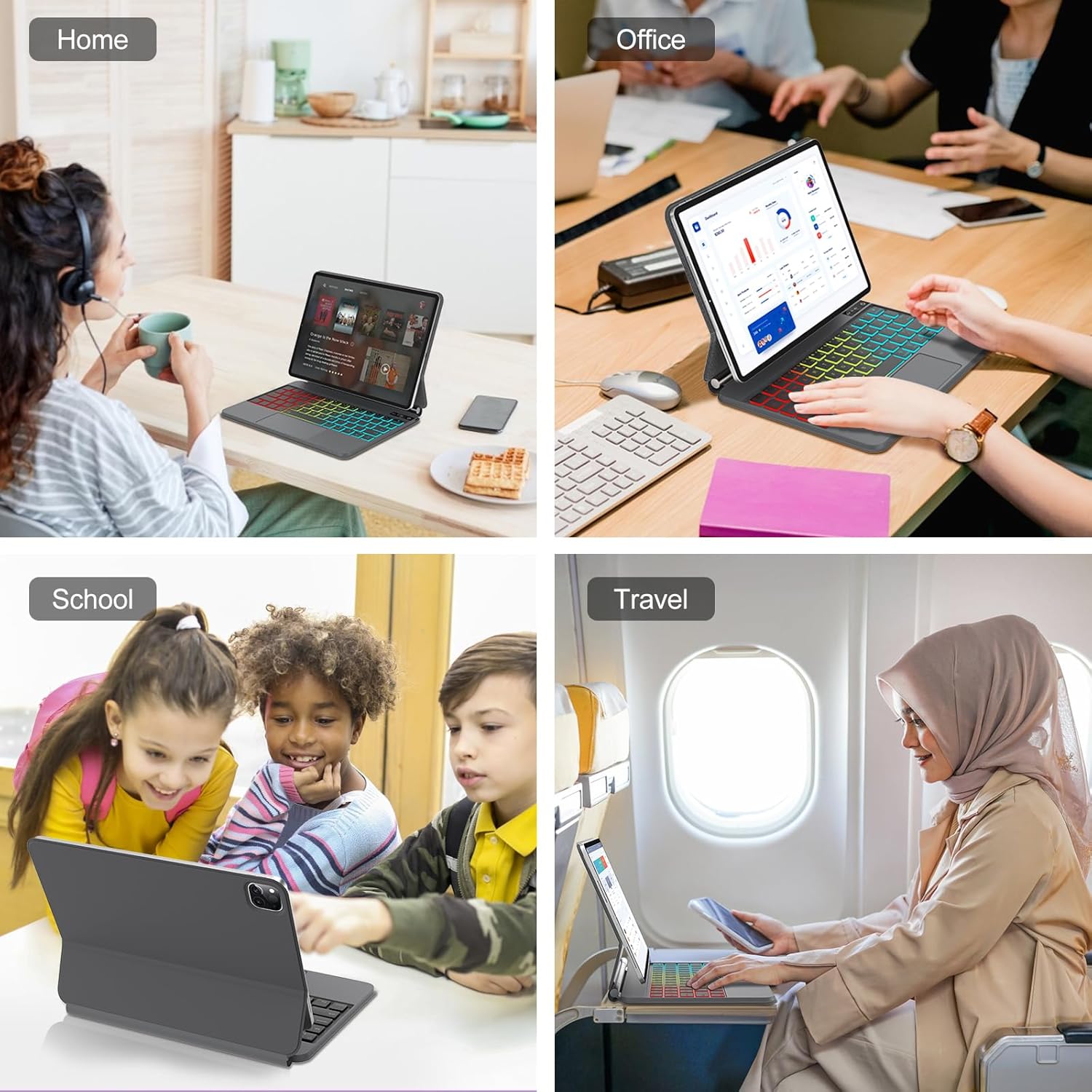 Magic Keyboard Funda para iPad Air de 13 pulgadas (M2, 2024), iPad Pro 12.9 (6543 generación) – Funda magnética para teclado con trackpad