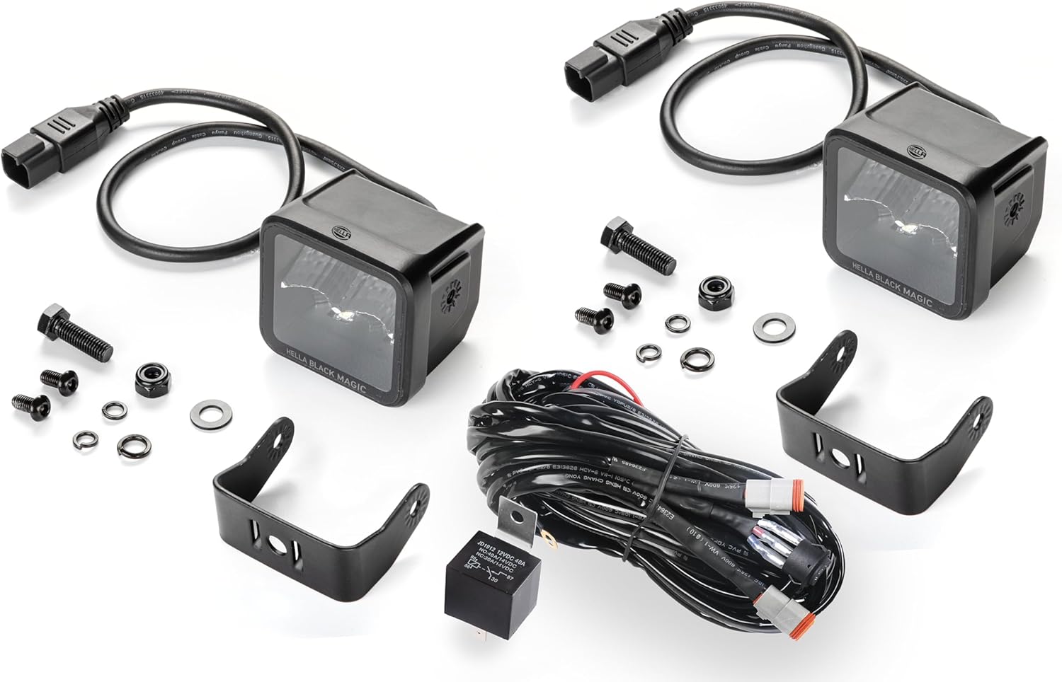 Hella Foco LED 1FA 358 176-801 – Kit Cubo Mágico Negro 2.7″ – 1224V – Montaje – Iluminación corta distancia – Cable 19.685 in – Enchufe DEUTSCH plug