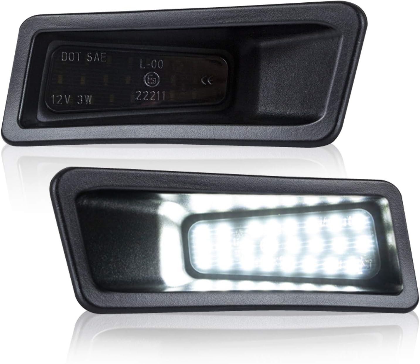 D-Lumina Conjunto de lámpara LED para matrícula, lente ahumada, compatible con Dodge Ram 1500 2019, 2020, 2021, 2022, luces blancas de 6000 K,
