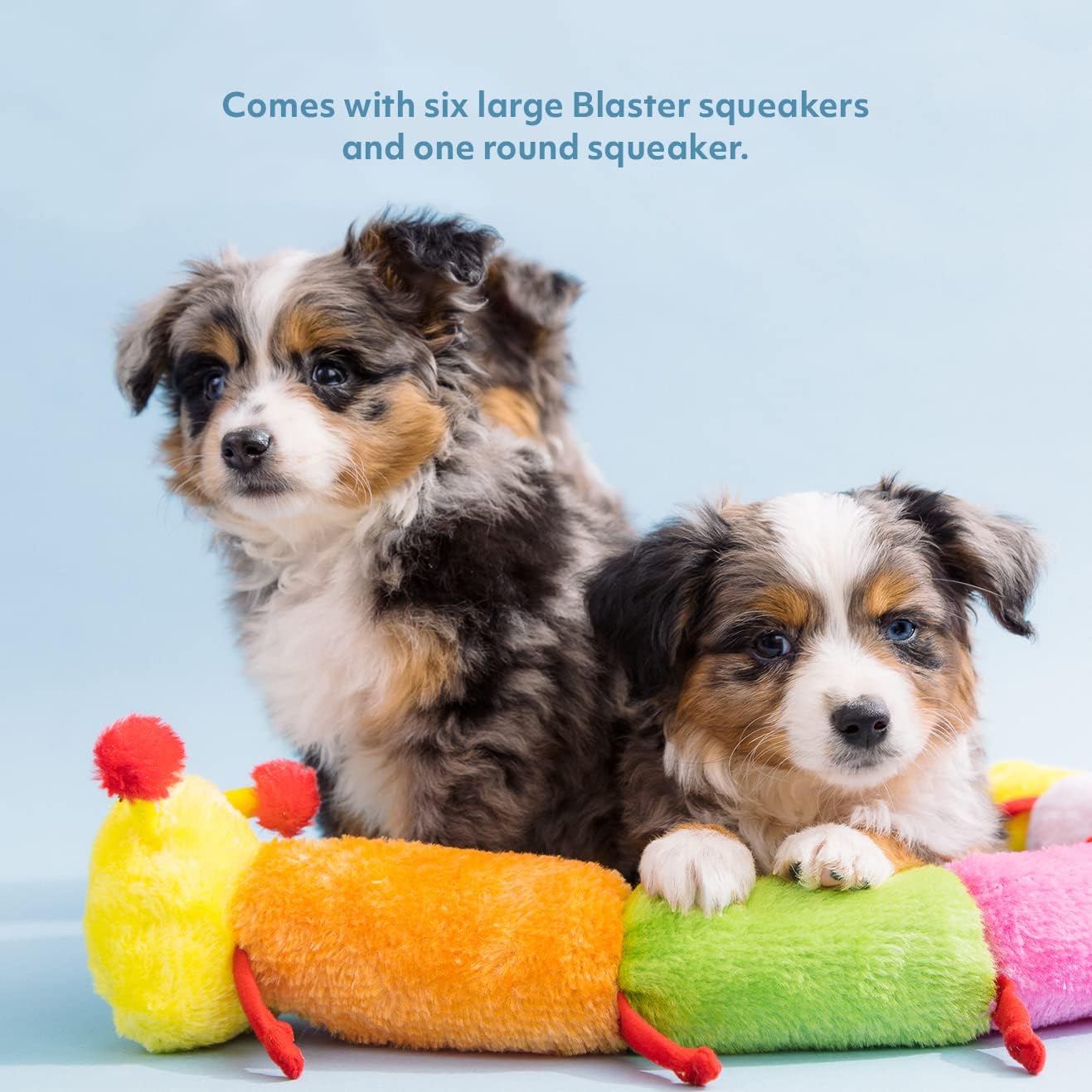 ZippyPaws – Colorido juguete de peluche chirriante de oruga para perros – Chirriadores de lujo