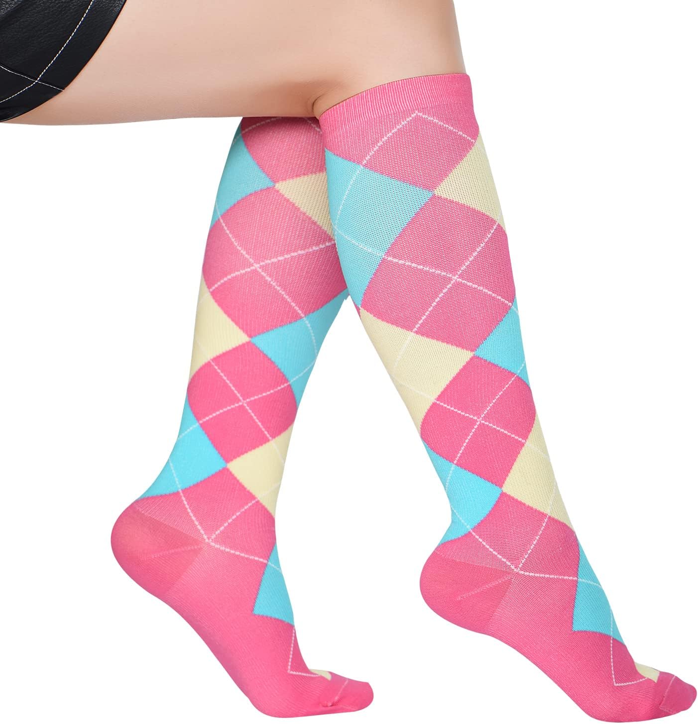 Lavencious Calcetines de compresión 6 pares de 8-15 mmHg para mujer talla de zapato 6-10, tamaño de calcetín 9-11, 6 pares