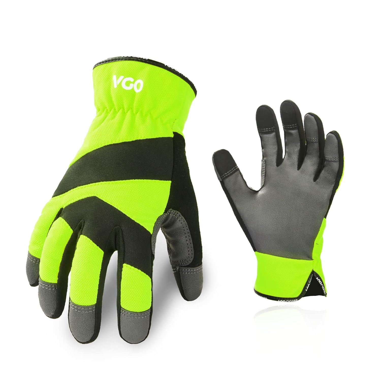 Vgo… 1 par de guantes de trabajo de seguridad, resistencia a la abrasión, guantes de mecánico, guantes de aparejo, ligeros (talla XL, verde,