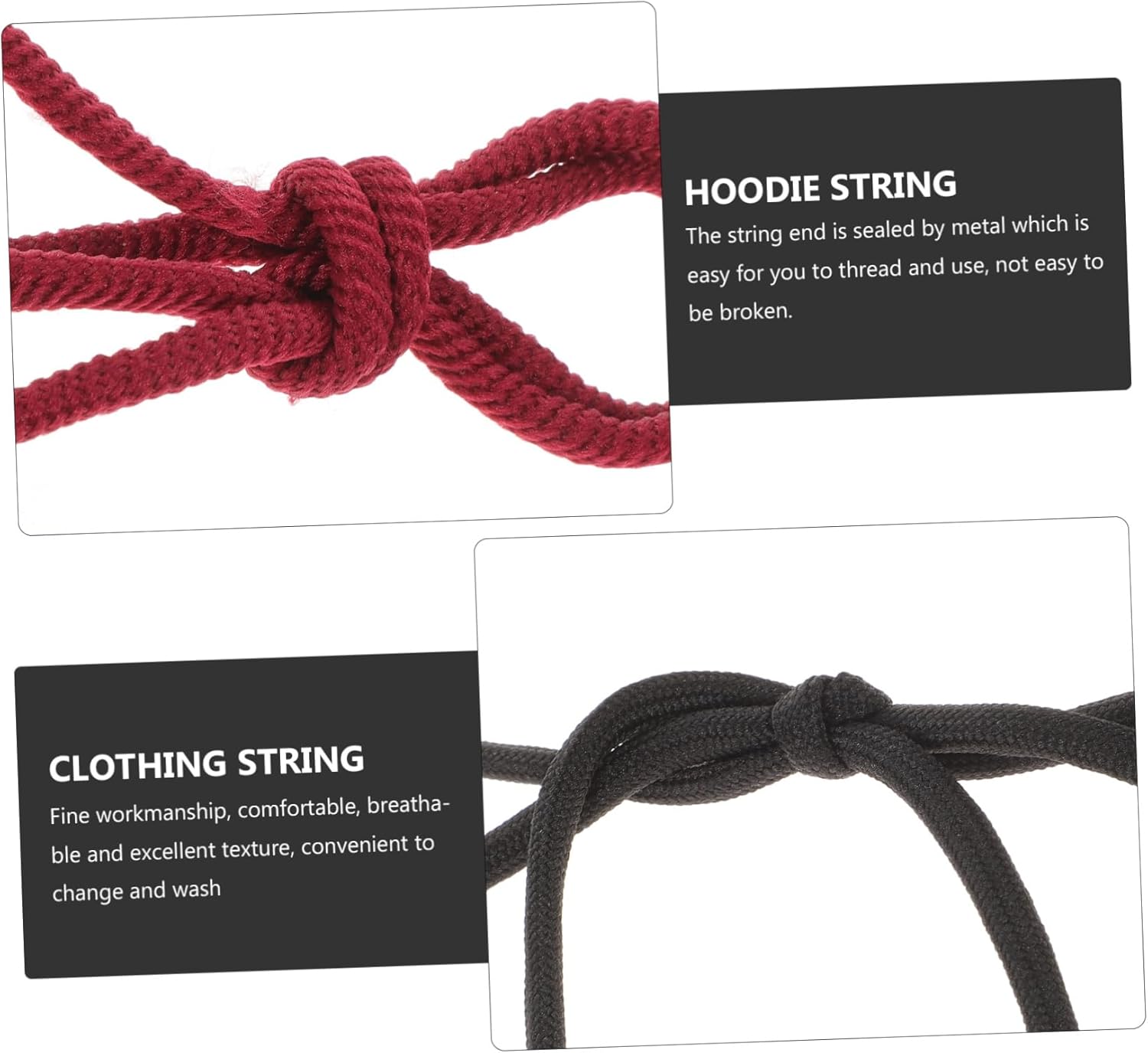 EXCEART 16 Uds. Cordones universales para ropa para pantalones, cordón de ajuste, pantalones deportivos, sudaderas con capucha de repuesto para