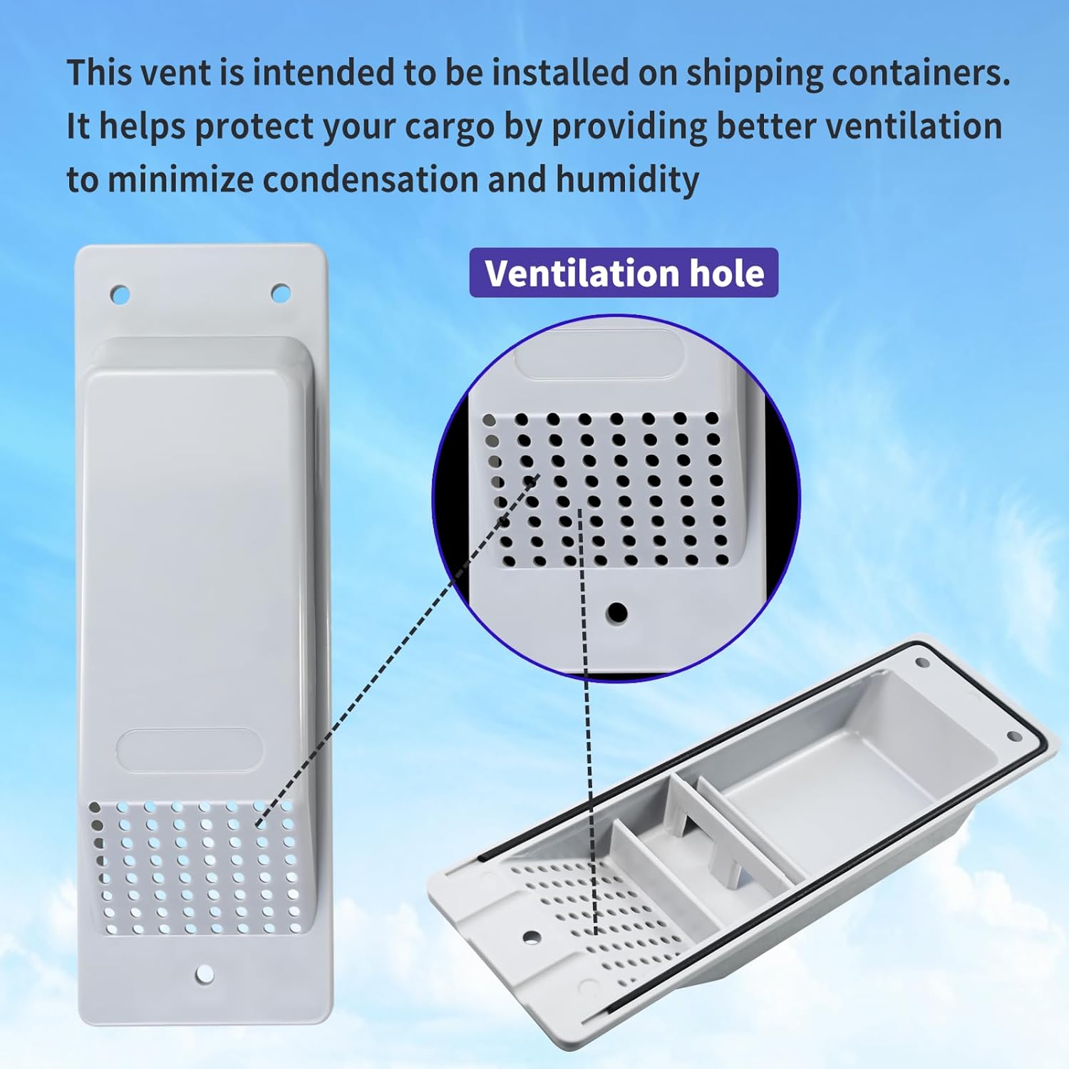 Ventilación de aire para contenedores de envío, ventilación de flujo cruzado, reduce el calor y la humedad para contenedores de envío de carga,