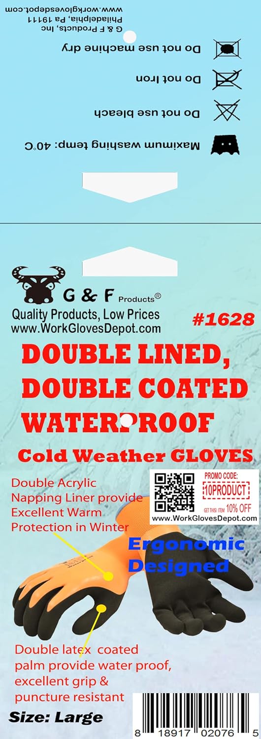 G & F Products Guantes impermeables de invierno unisex