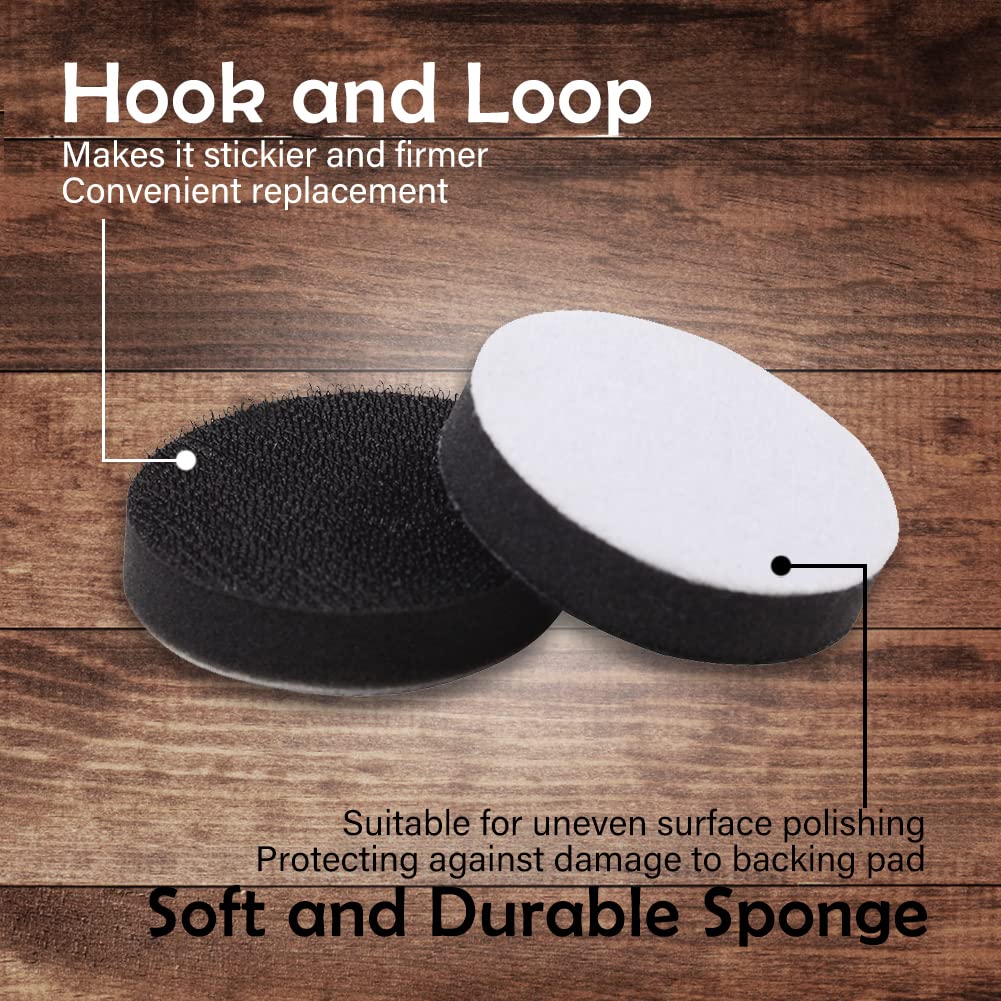 SPEEDWOX Almohadilla de esponja suave de 2 pulgadas con gancho y bucle, paquete de 5 almohadillas de espuma suave, esponja de lijado, almohadilla de
