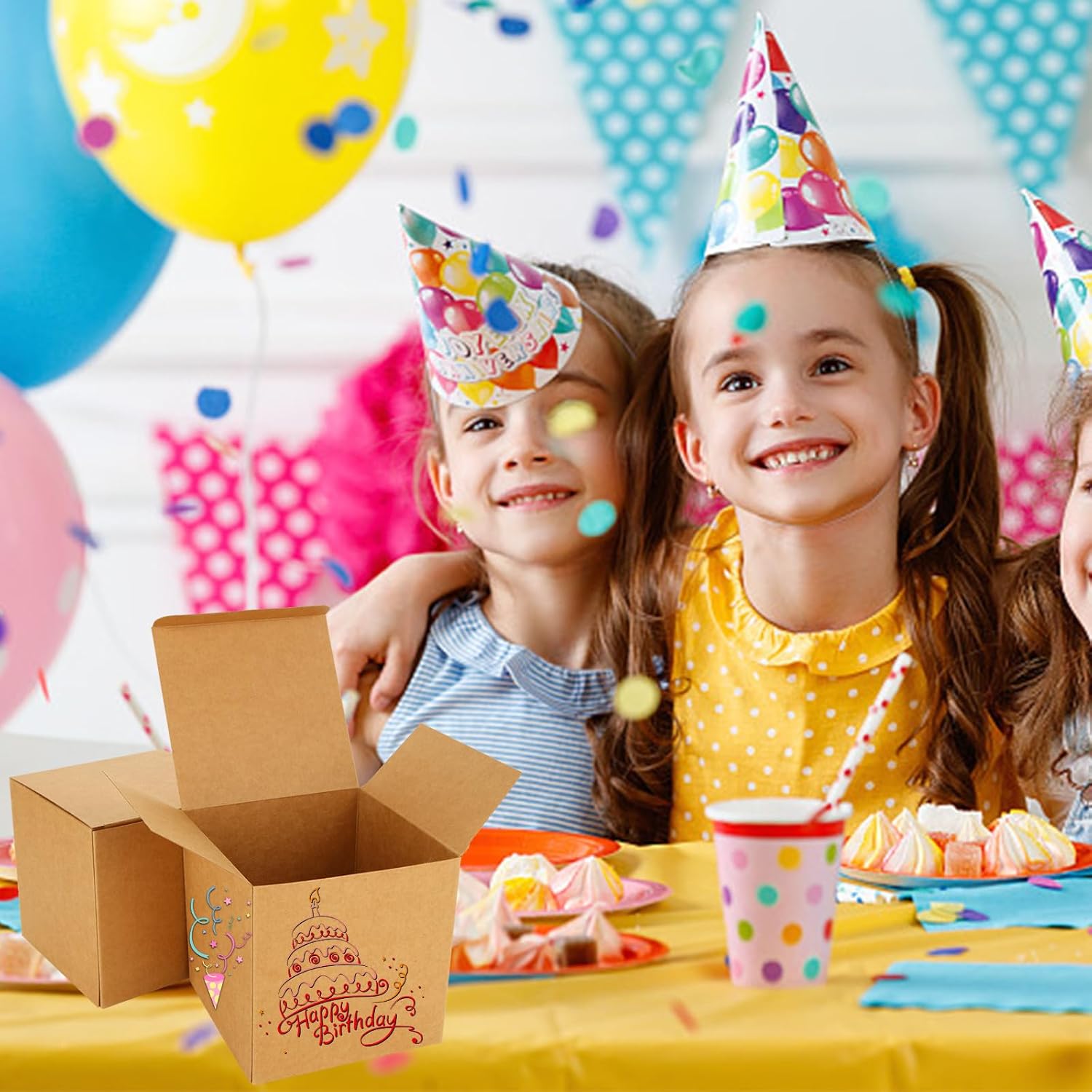 Paquete de 100 cajas de regalo con tapas para regalos, cajas de regalo pequeñas de 4 x 4 x 4 pulgadas, cajas de regalo a granel, cajas de papel de