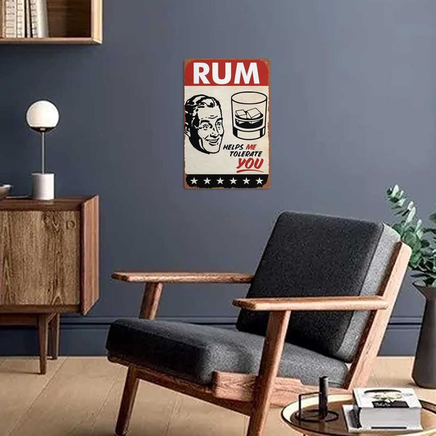 RUM TOLERATE MAN Poster Retro Metal Tin Sign Vintage Decoración de Pared Poster Metal Poster 8×12 pulgadas