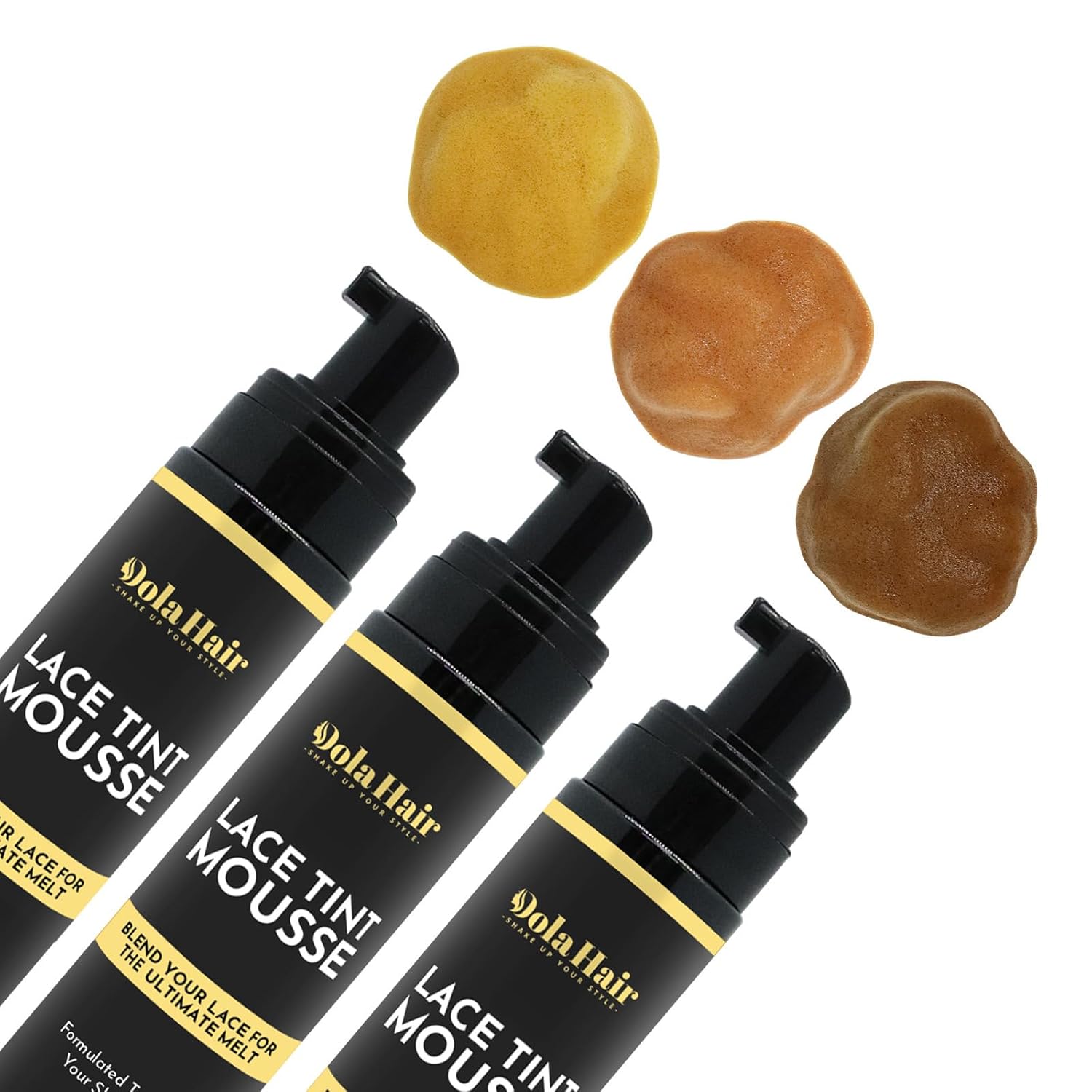Dolahair Spray de tinte de encaje para pelucas fundidas, peluca marrón medio, tinte de encaje en aerosol de encaje de espuma de fusión de encaje