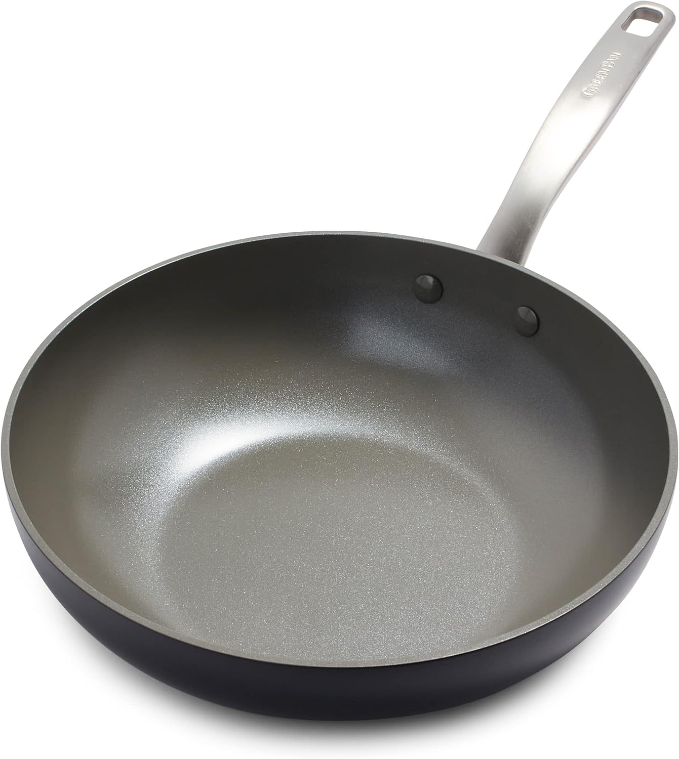 GreenPan Chatham – Wok antiadherente de cerámica saludable, 11 pulgadas, gris