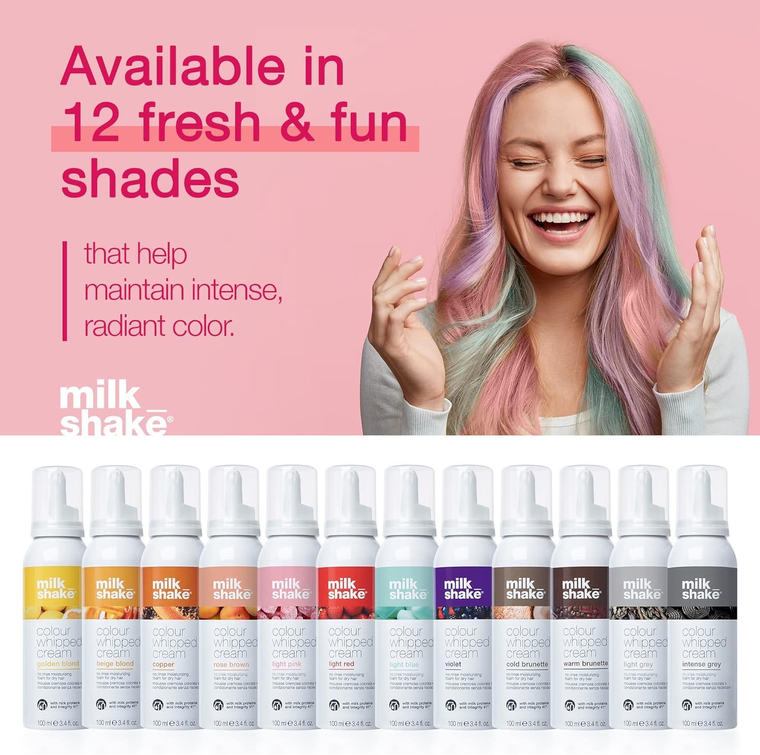 milk_shake Acondicionador de color crema batida sin enjuague – Proporciona un tono de color temporal para el cabello