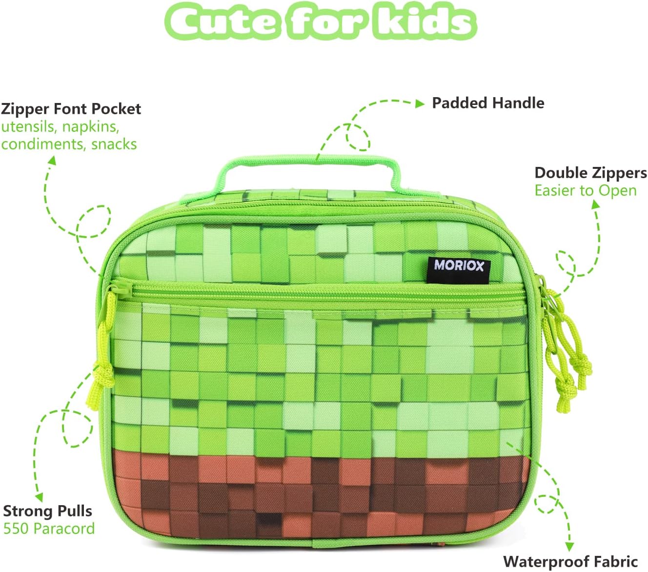 MORIOX Lonchera para niños, bolsa de almuerzo con aislamiento térmico, mini enfriador suave para el regreso a clases, kit de bolsa de comida Bento