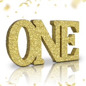 Eploger Letrero dorado pálido con purpurina para el primer cumpleaños, decoraciones de primer cumpleaños para niños y niñas Eploger Letrero dorado pálido con purpurina para el primer cumpleaños, decoraciones de primer cumpleaños para niños y niñas