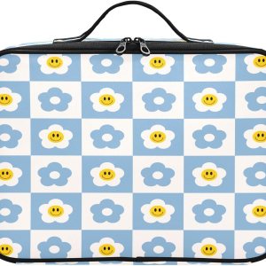 Retro Checker Board Groovy Flower Smiling cosmetic bag purse bags for traveling make up bags makeup travel bag bolsos de maquillaje para viajar men Retro Checker Board Groovy Flower Smiling cosmetic bag purse bags for traveling make up bags makeup travel bag bolsos de maquillaje para viajar men