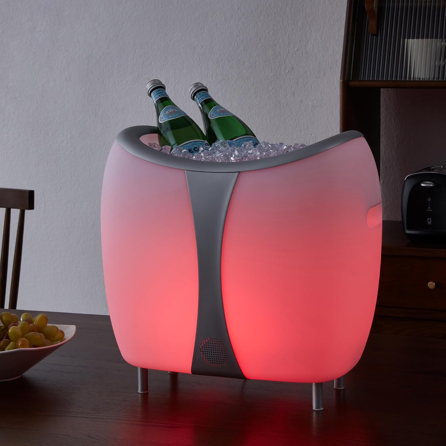 Enfriador de bebidas LED 3 en 1 de alta calidad con altavoz Bluetooth y cambio de color RGB, perfecto para fiestas en el jardín. Enfriador de vino