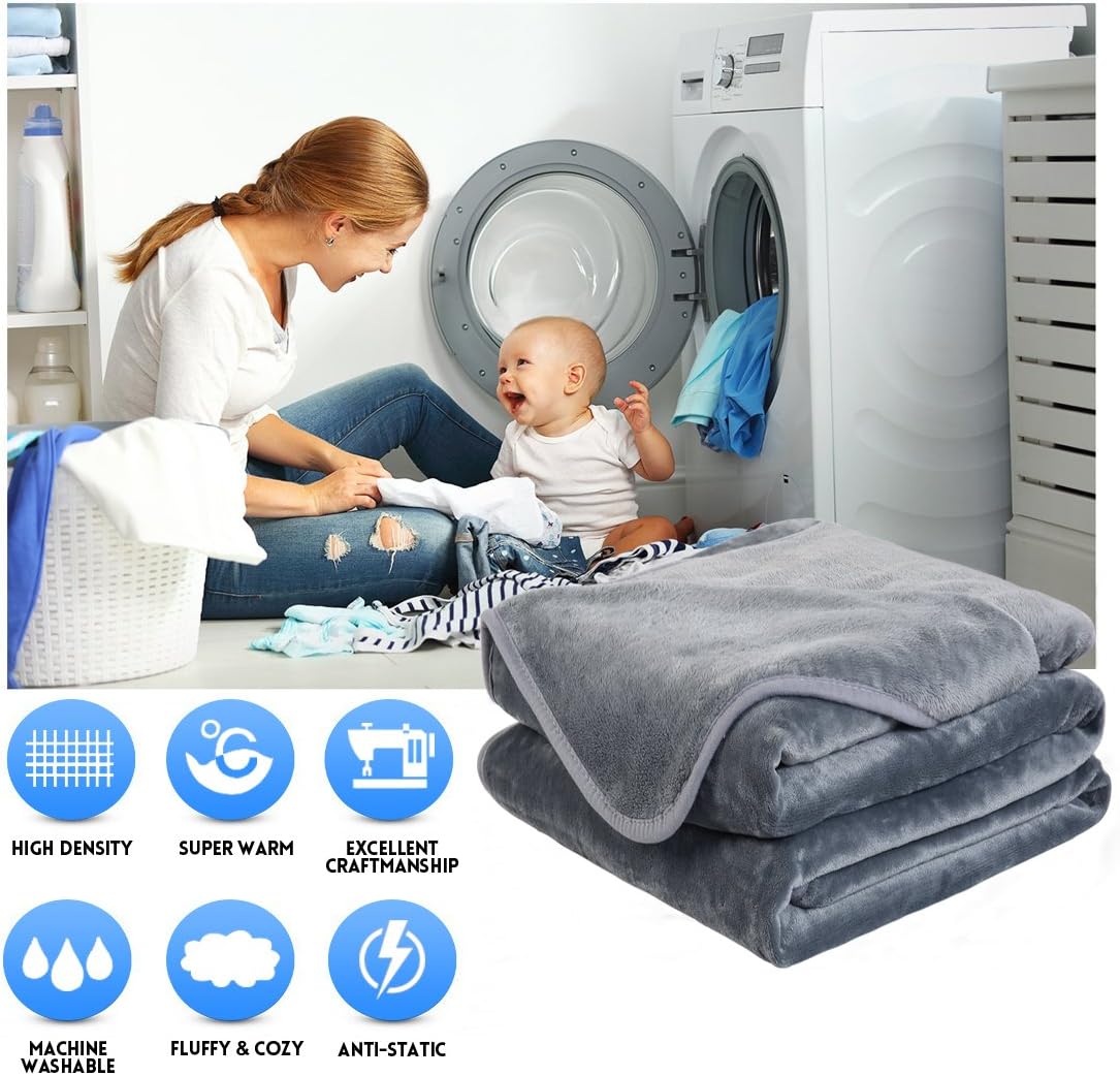EASELAND – Manta suave, mullida y cálida de vellón para todas las estaciones, manta térmica y liviana de microfelpa, tamaño Queen, para el sillón,