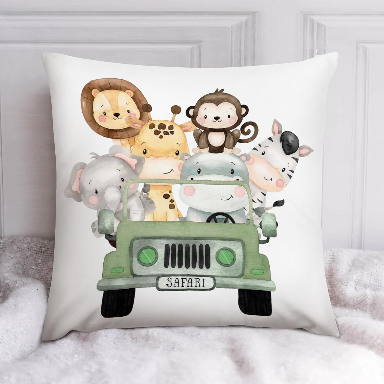 HawSkgFub Funda de almohada decorativa para bebé niño y niña, funda de almohada decorativa, funda de cojín de selva para dormitorio, sala de juegos,