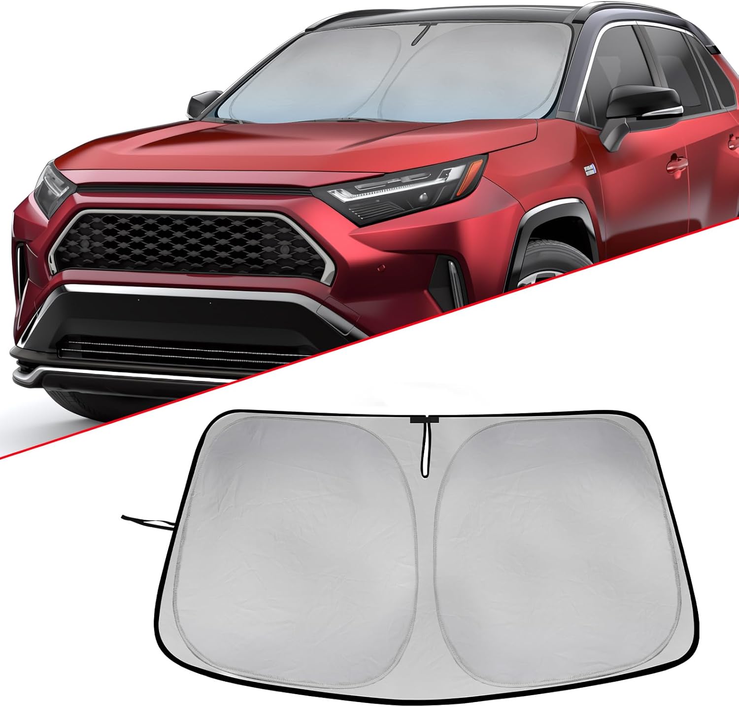 Parasoles plegables para Toyota RAV4 (2019-2024) Cubierta de ventana delantera para mantener el automóvil fresco del sol. Protección interior de SUV