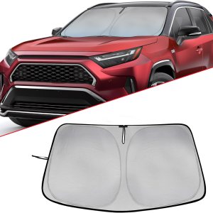 Parasoles plegables para Toyota RAV4 (2019-2024) Cubierta de ventana delantera para mantener el automóvil fresco del sol. Protección interior de SUV Parasoles plegables para Toyota RAV4 (2019-2024) Cubierta de ventana delantera para mantener el automóvil fresco del sol. Protección interior de SUV