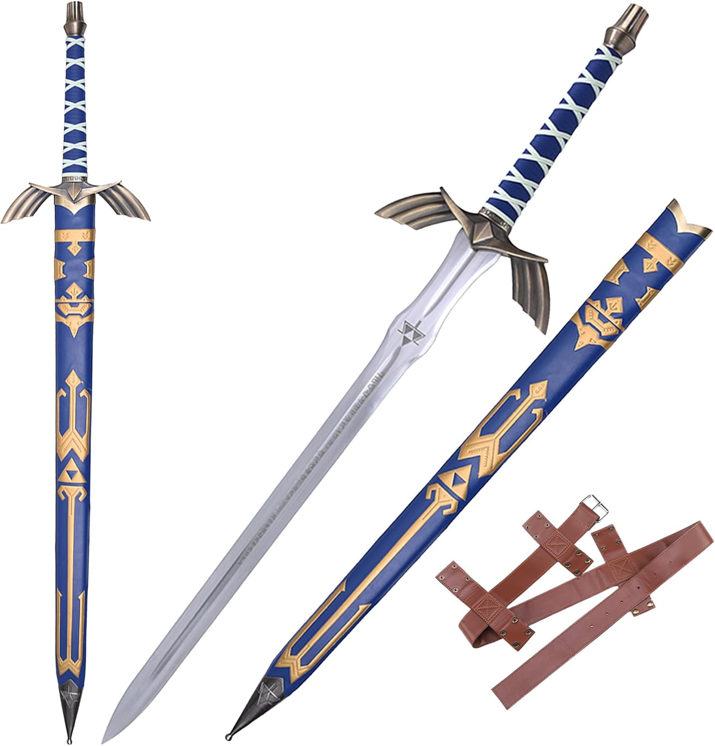 Legend of Zelda Link Master – Espadas de metal real, espada rota con luz, juego de anime japonés para cosplay, réplica perfecta de varios estilos