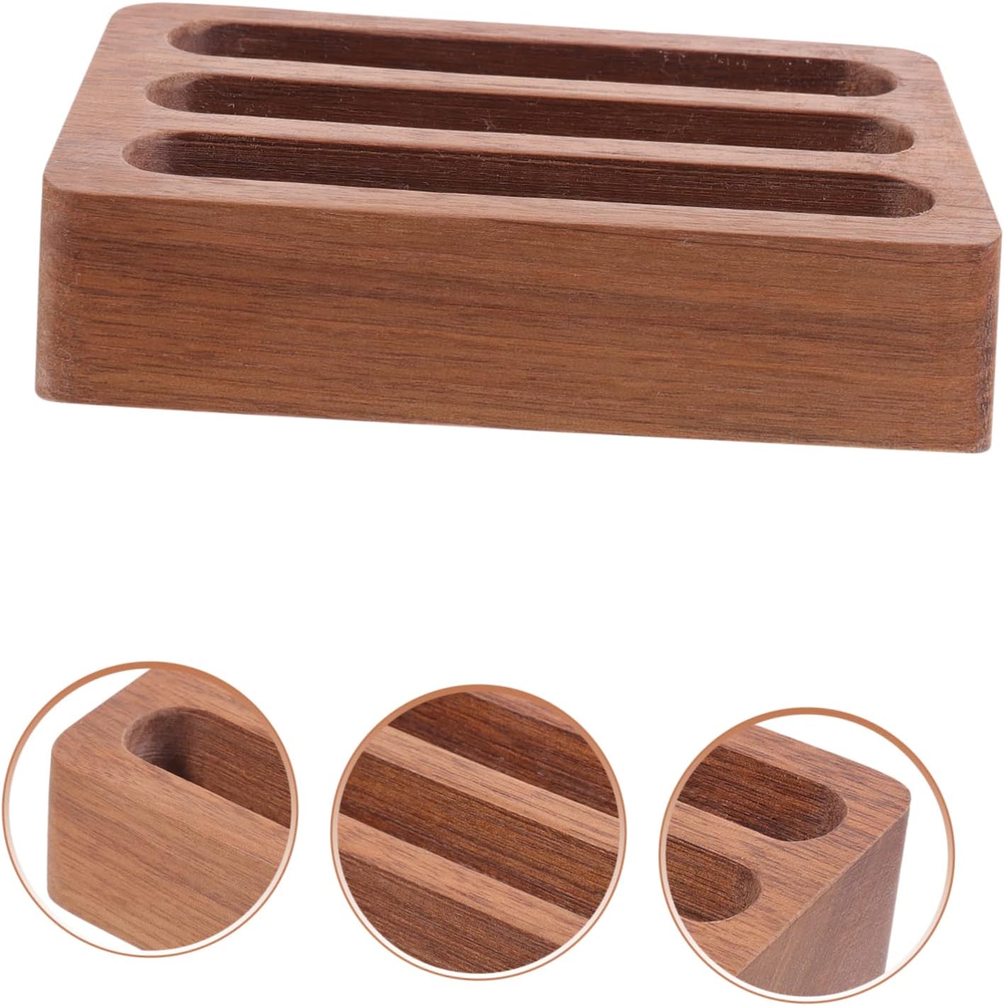 Ciieeo Estuche de madera para tarjetas de visita Soporte de exhibición de negocios, soporte de notas de lugar, soporte de madera, soporte para