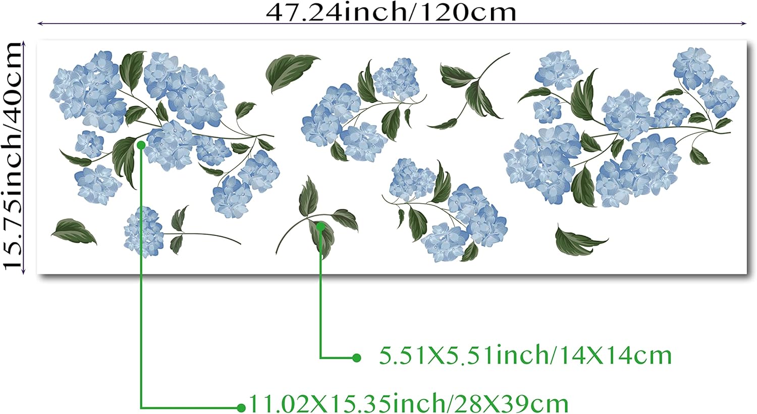 Calcomanías florales de hortensias pequeñas de otoño, calcomanías de privacidad para ventana, no adhesiva, película de vidrio de doble cara para