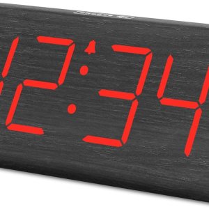 DreamSky Reloj despertador digital de madera para dormitorio DreamSky Reloj despertador digital de madera para dormitorio