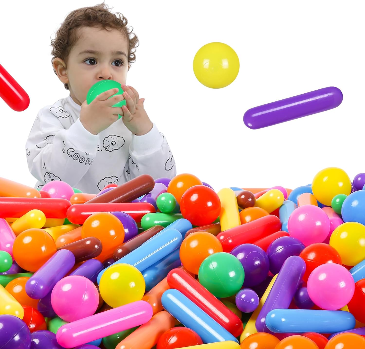 STARBOLO Pelotas para niños, 120 bolas de juguete de plástico a prueba de aplastamiento para niños pequeños, tienda de campaña para jugar con