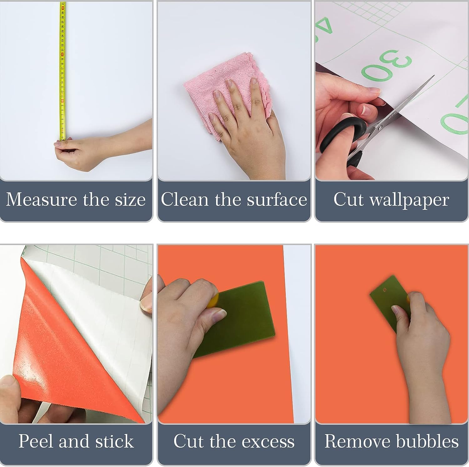Papel tapiz autoadhesivo color naranja de 18 x 197 pulgadas, fácil de aplicar, papel tapiz para despegar y pegar, papel tapiz para reformar la mesa