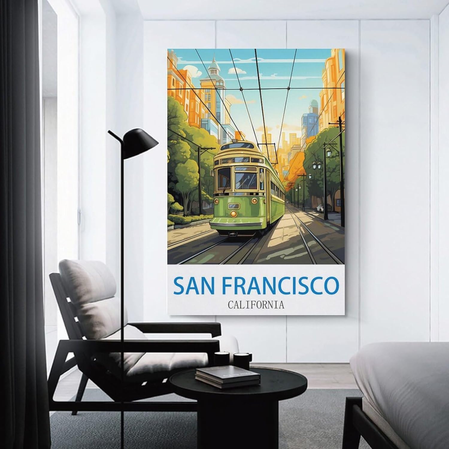 Pósteres de viaje vintage de San Francisco de 12 x 18 pulgadas (11.8 x 17.7 in), pintura en lienzo, arte de pared, decoración de pared, impresiones