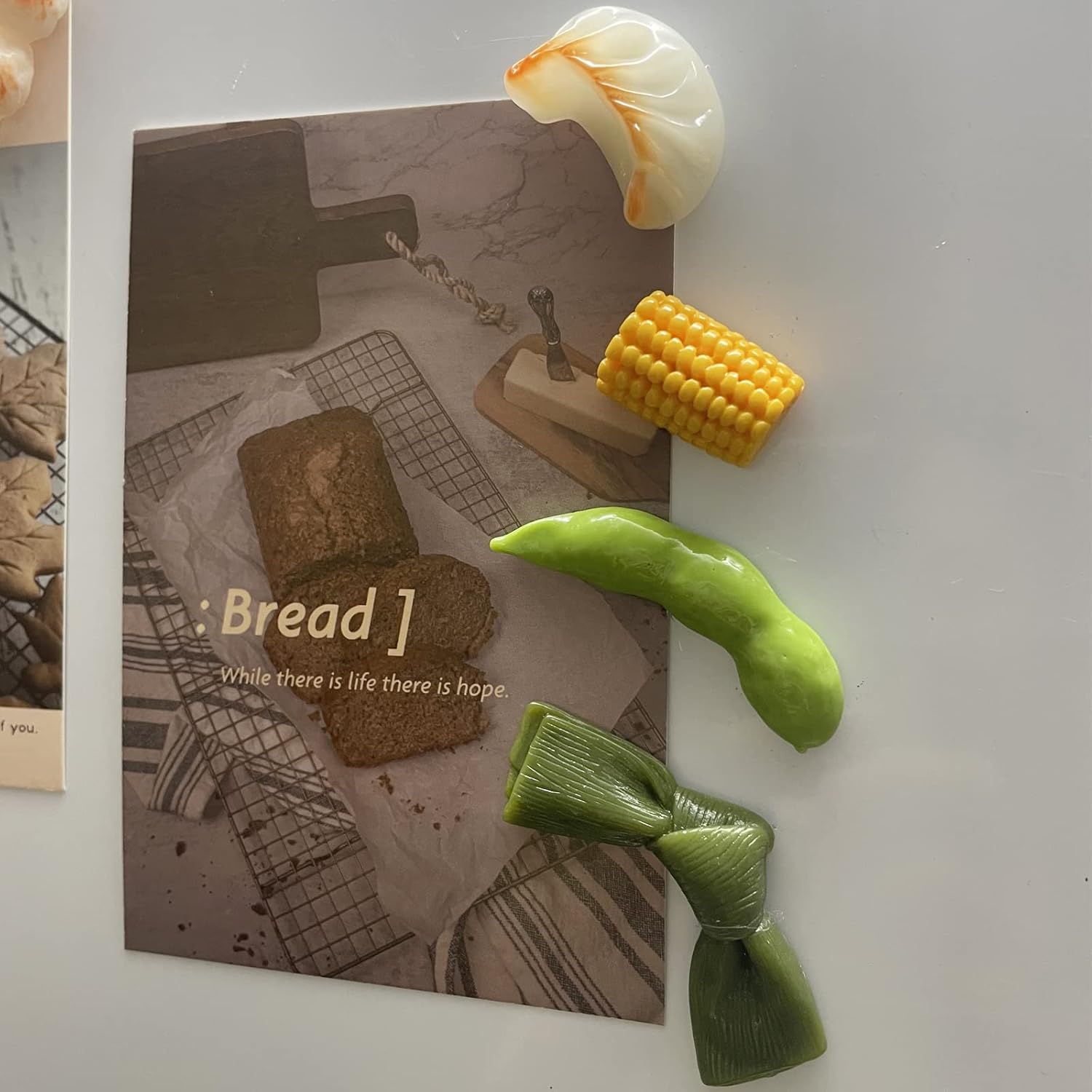Bonitos imanes para refrigerador, paquete de 8 divertidos imanes para nevera, brochetas de simulación, imanes de comida 3D, imanes kawaii para