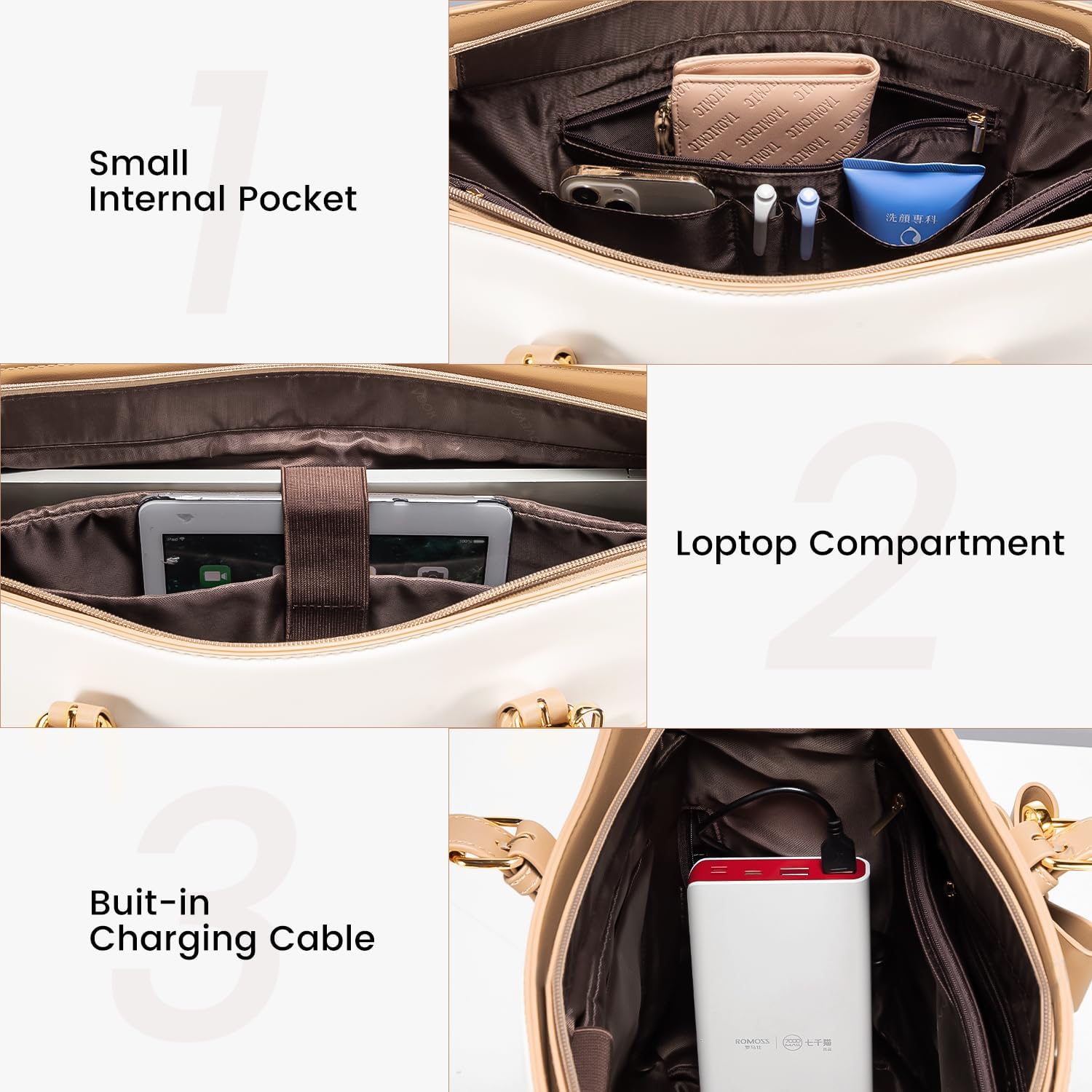 LOVEVOOK Bolsa para laptop para mujer, bolsa de trabajo de gran capacidad, bolsa de hombro de moda con bolso de mano, maletín de negocios de