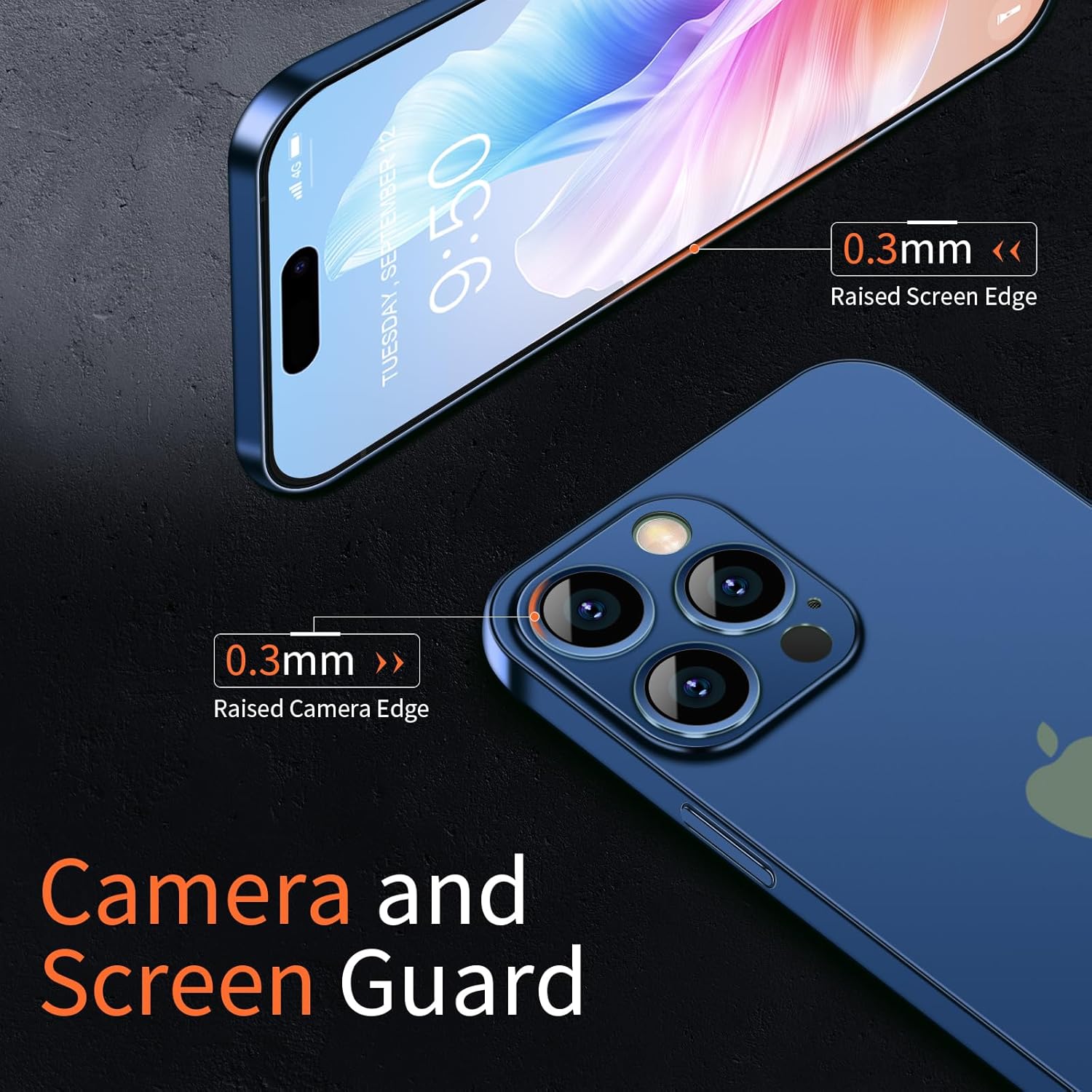 Dataroad – Funda delgada para iPhone 15 Pro Max, 0.008 in, papel fino, funda ligera translúcida con acabado mate, protección trasera de