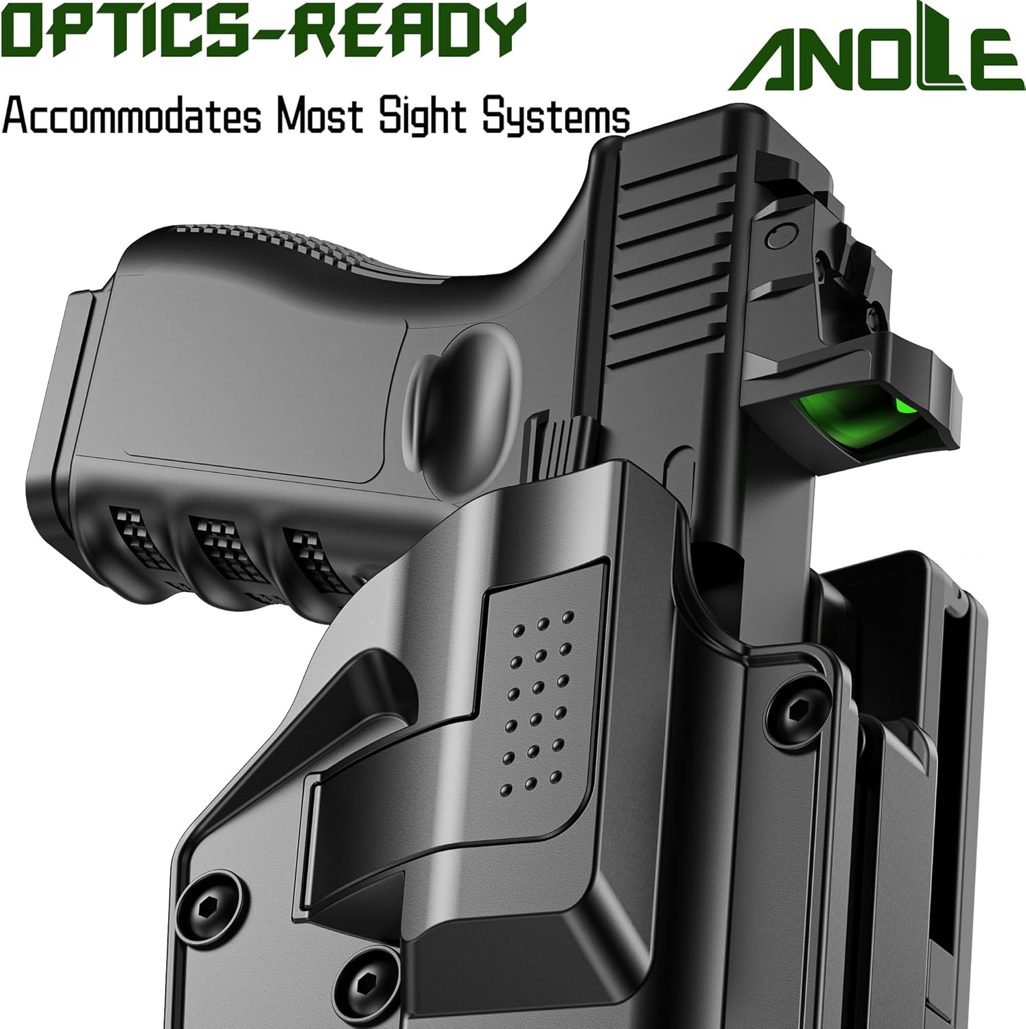 Universal OWB Holster for Most Popular Full Size and Compact Semi-Automatic Pistols, Fit Glock  S&W  Sig Sauer  Ruger  Taurus  Beretta  CZ  Walther