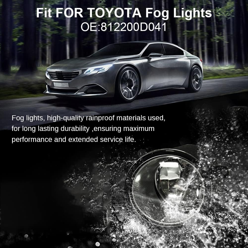 VISVIC Lente LED antiniebla de repuesto para Rav4 Yaris Solara Camry Avalon Highlander Corolla Matrix Venza Prius Lexus RX350 RX450h GS350 GS450h