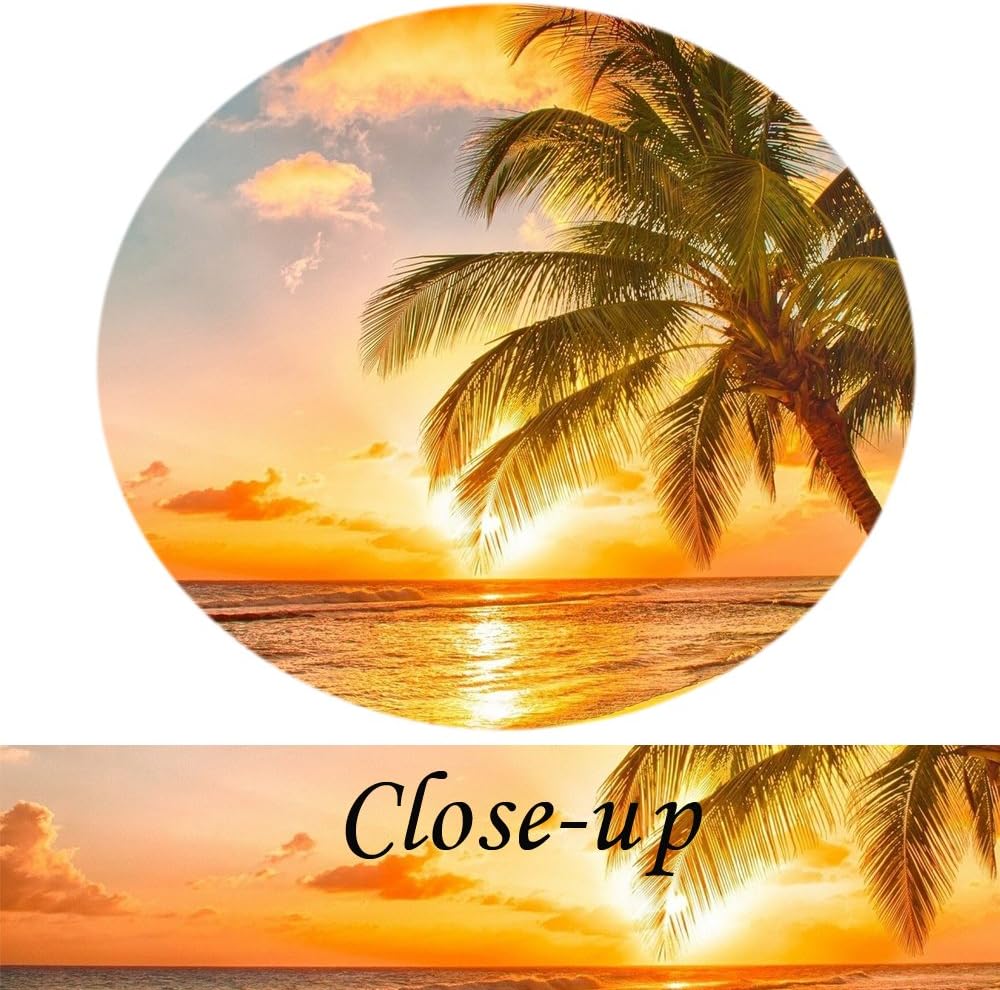 KREATIVE ARTS Lienzo grande para decoración del hogar, puesta de sol, paisaje marino, playa de coco, pintura moderna, arte de pared, lienzo