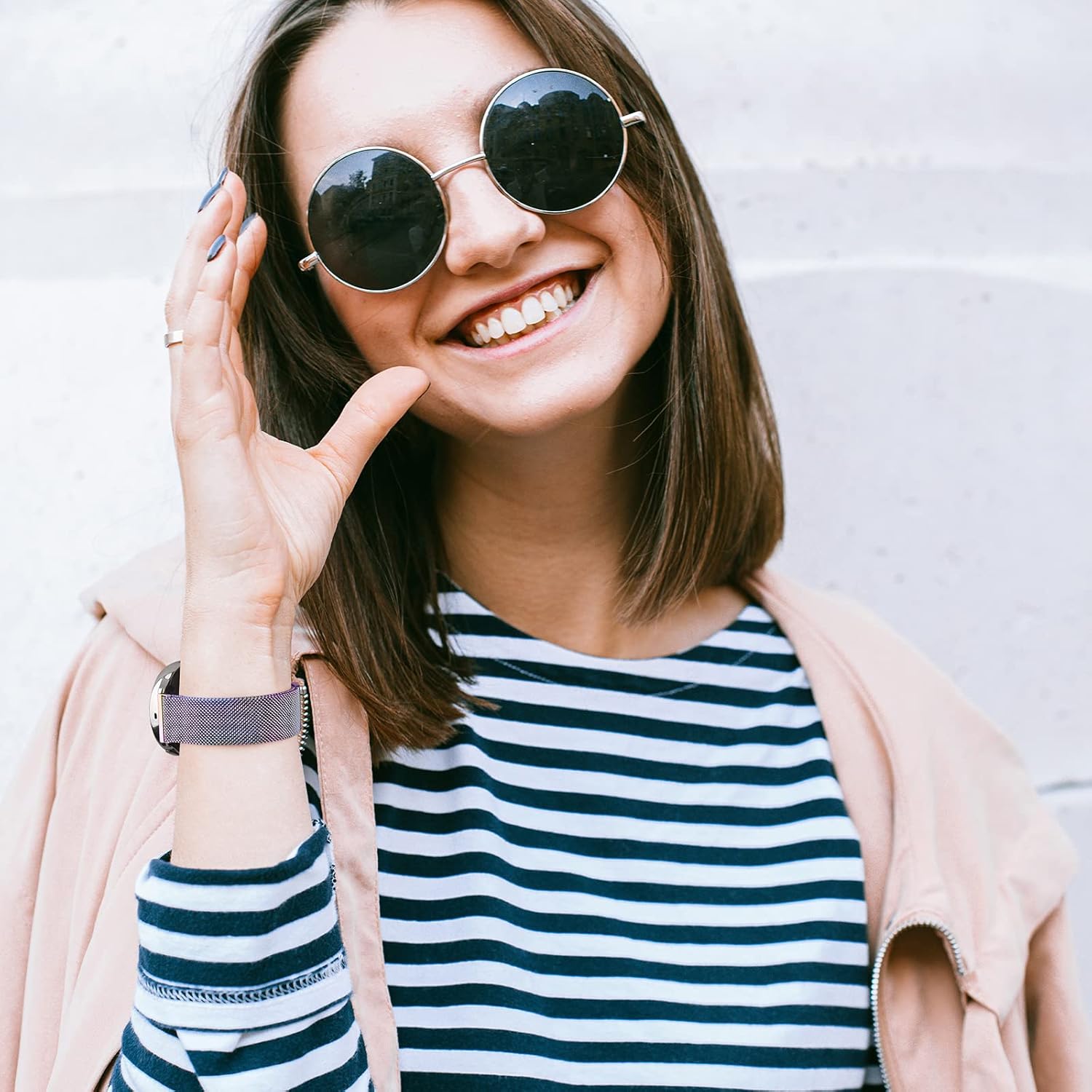 Wanme Correa de metal para Amazfit GTR 4  GTR 3 Pro  GTR 3  GTR 2e  GTR 2  GTR 1.850 in reloj inteligente de 1.772 pulgadas de liberación rápida de