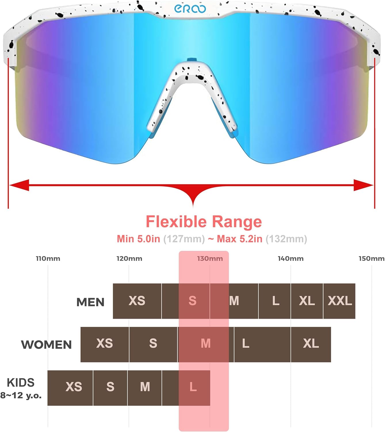 EAZYRUN Activa tu vida! Pequeños lentes de sol polarizados de béisbol para jóvenes, correr, ciclismo, deportes al aire libre.