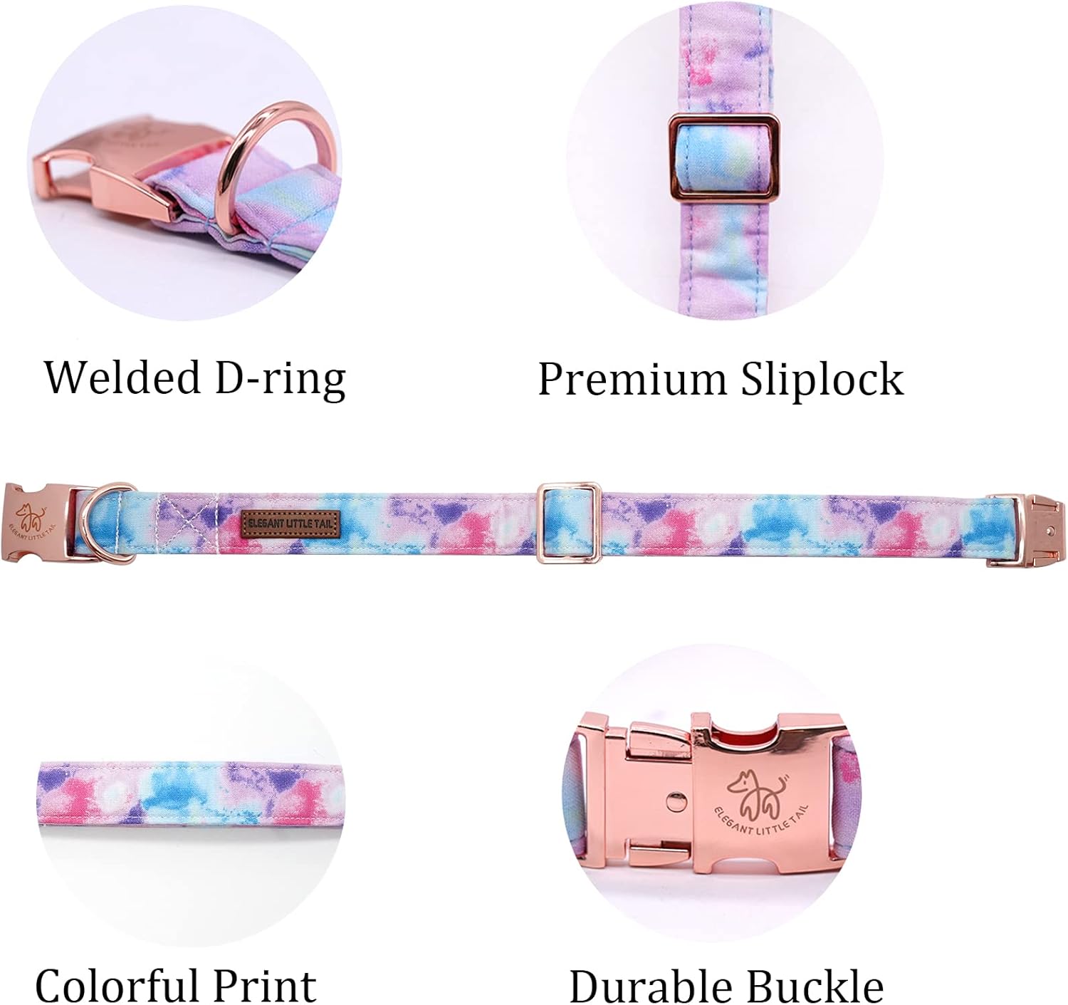 Elegant little tail – Collar ajustable para mascotas, lindo y duradero, diseño colorido y moderno, regalo para perro macho o hembra de tamaño