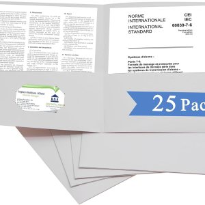 Paquete de 25 carpetas de archivos de dos bolsillos con ranura para tarjetas de visita, papel texturizado, tamaño carta, capacidad para 100 hojas Paquete de 25 carpetas de archivos de dos bolsillos con ranura para tarjetas de visita, papel texturizado, tamaño carta, capacidad para 100 hojas