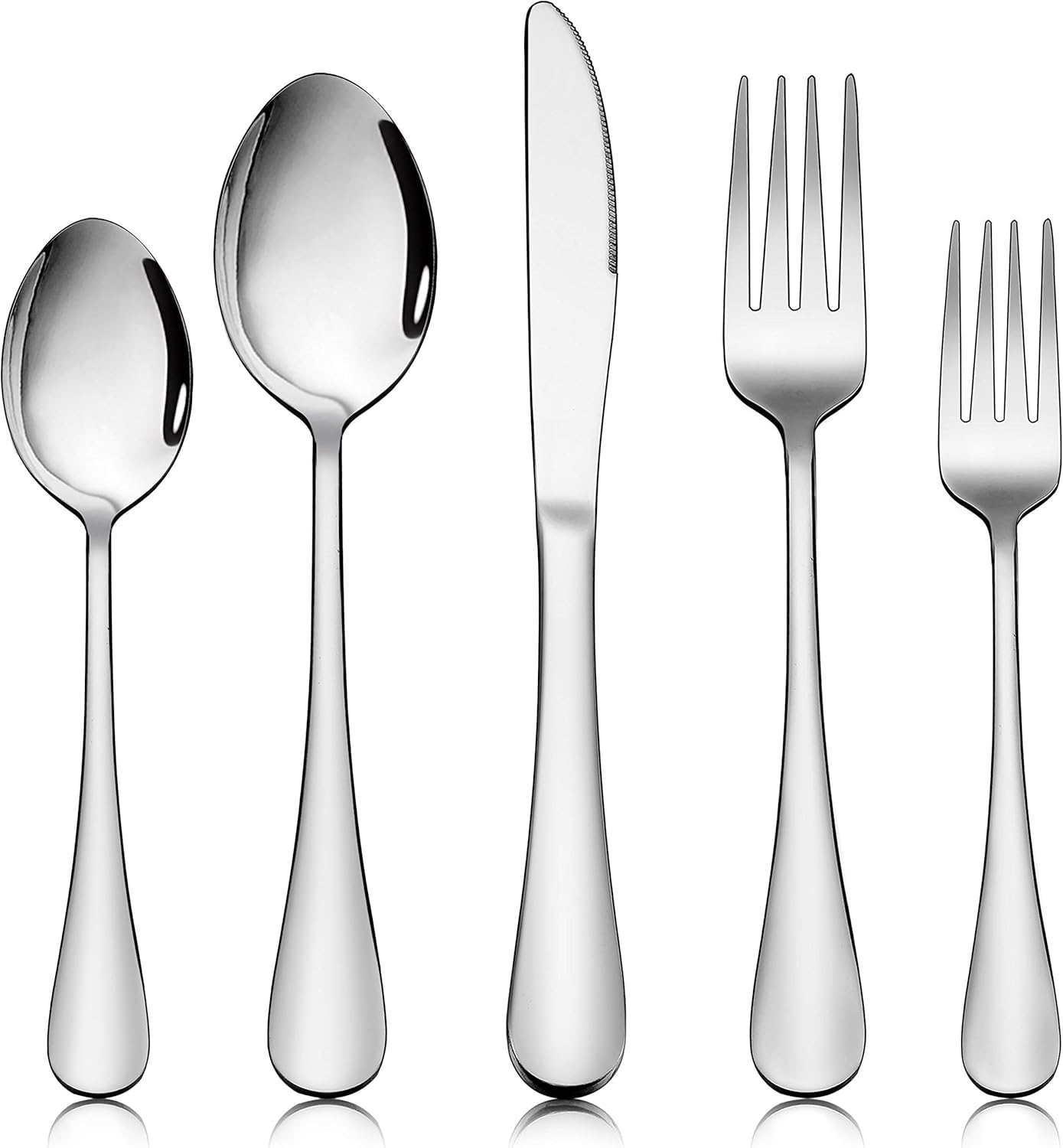 Homikit Juego de cubiertos de 30 piezas para 6, utensilios de cocina de acero inoxidable, incluye cuchilloscucharastenedores, vajilla para el hogar,