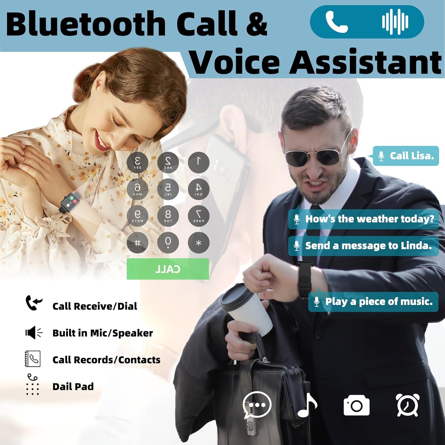 1.81″Smart Watch for Men Women with Bluetooth Call, Smartwatch for Android iOS Phone with Blood Oxygen Heart Rate Sleep Monitor, Fitness Tracker