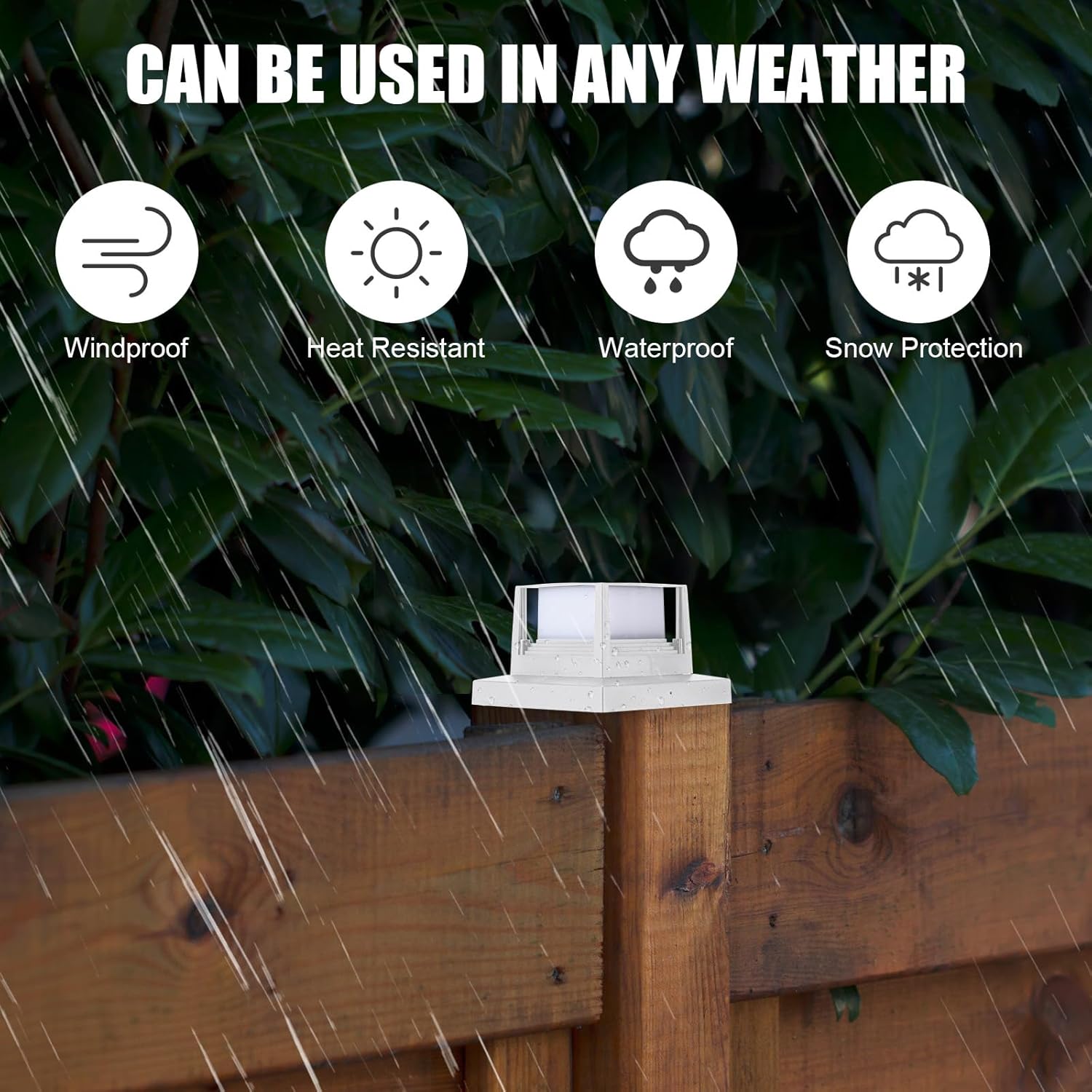 16 luces solares para postes al aire libre, luces solares para tapa de poste, cubiertas para postes de exteriores, luces LED, luz solar para postes
