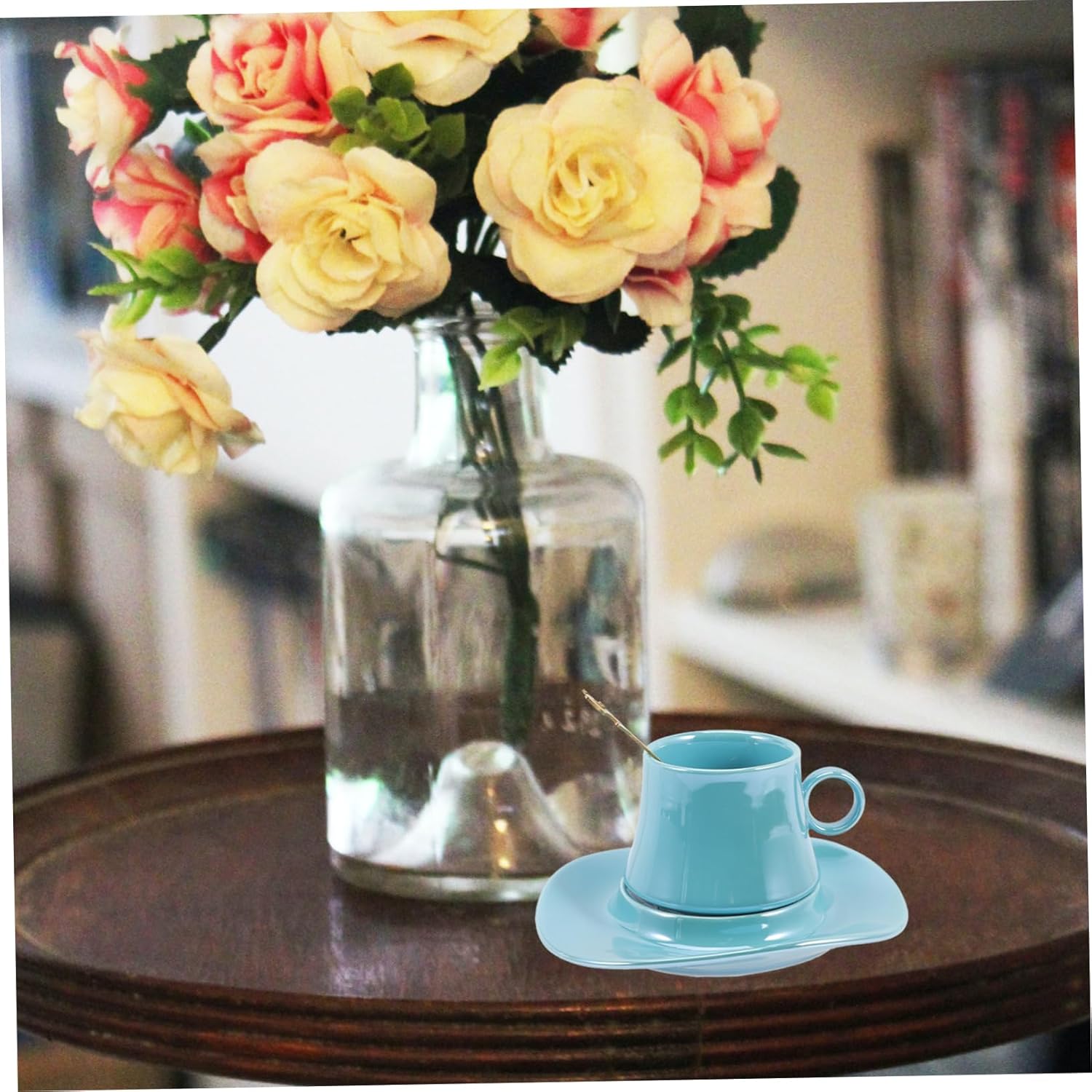 ABOOFAN 2 juegos de vasos de café de cerámica, tazas de té y platillo, taza de té con leche, taza de té de porcelana, taza de café, taza de té de