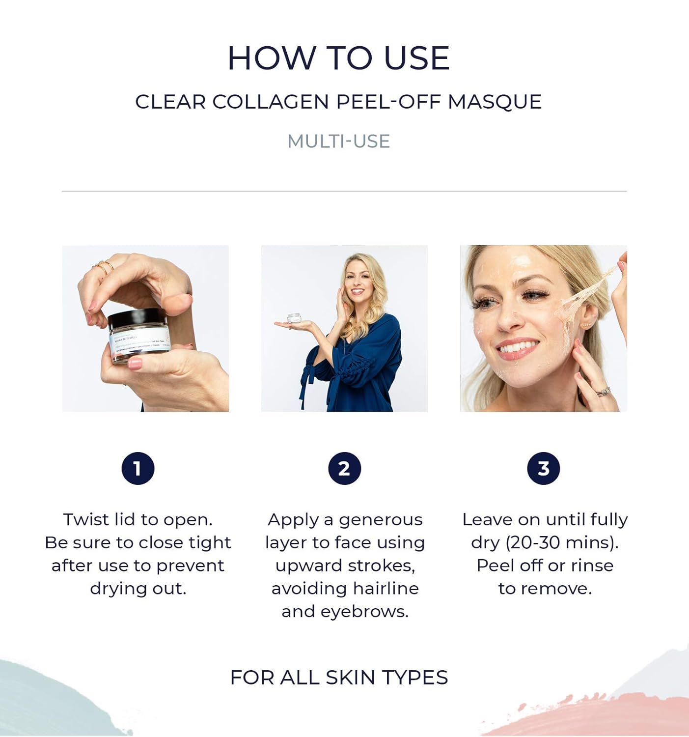 Alana Mitchell Máscara facial de colágeno antienvejecimiento, mascarilla facial para reducir arrugas y líneas finas, mascarillas hidratantes,