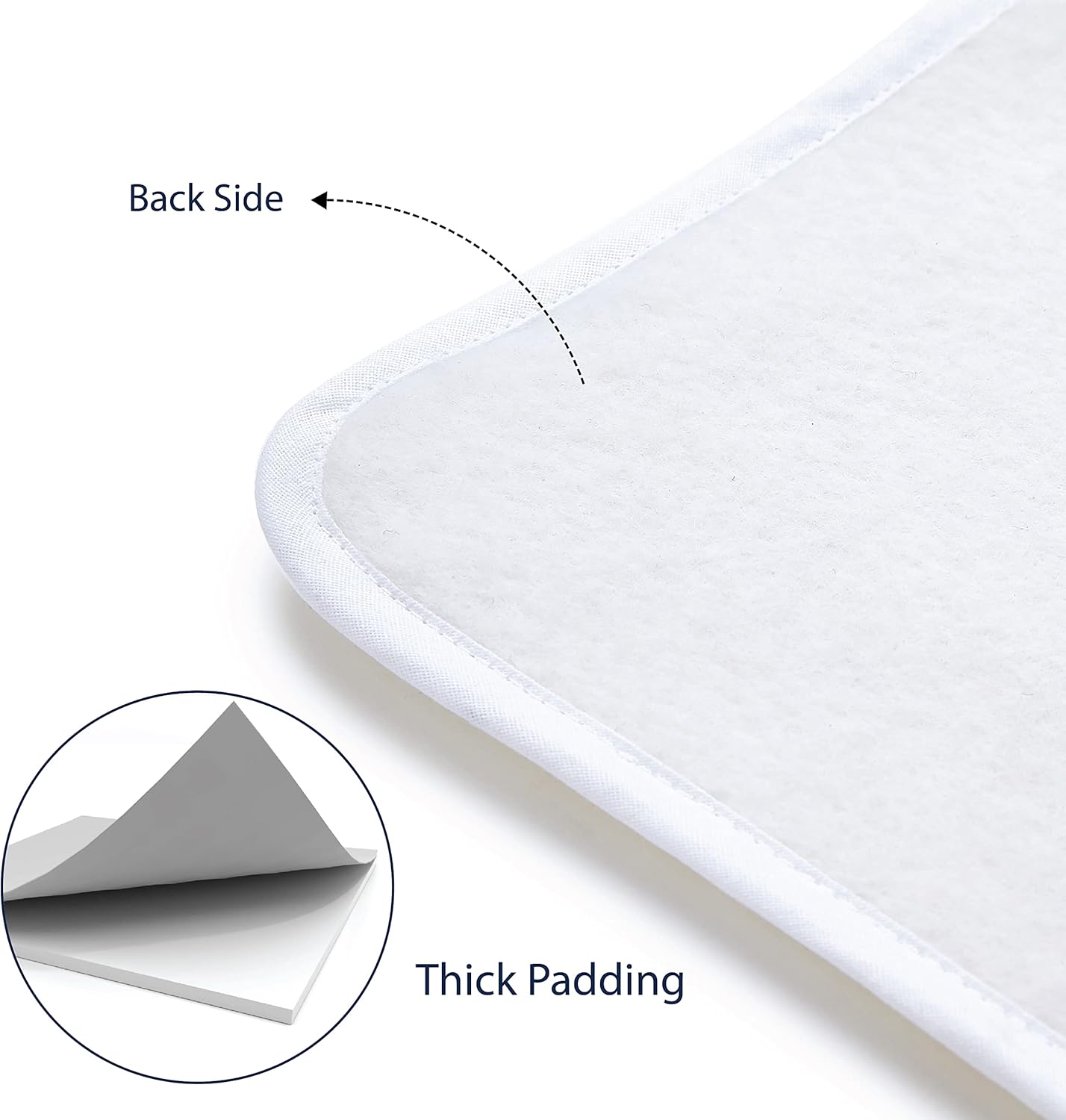 Encasa Homes – Tapete de planchar pequeño de 28 x 20 pulgadas con acolchado de 0.118 in y soporte de plancha de silicona para presionar al vapor en